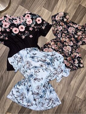 3 Floral Blouses Bundle